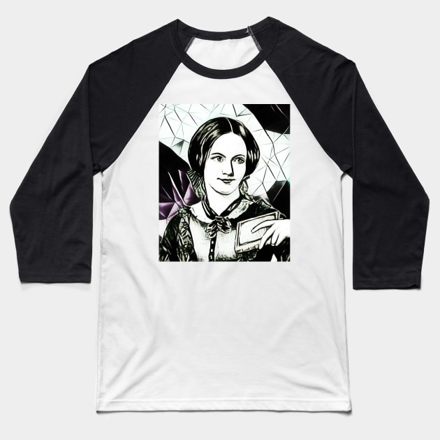 Charlotte Bronte Black and White Portrait | Charlotte Brontë Artwork 5 Baseball T-Shirt by JustLit